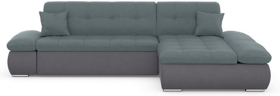 DOMO collection Hoekbank Moric L-vorm XXL-bank Breedte 300cm keuze met bedfunctie en armleuningverstelling donkergroen - Foto 8