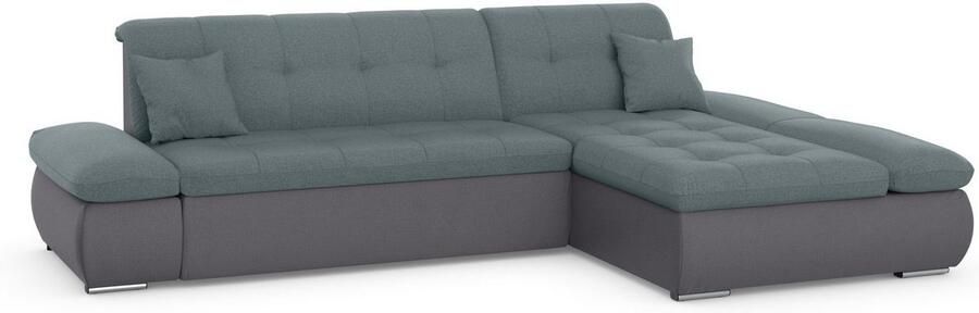 DOMO collection Hoekbank Moric L-vorm XXL-bank Breedte 300cm keuze met bedfunctie en armleuningverstelling donkergroen - Foto 10