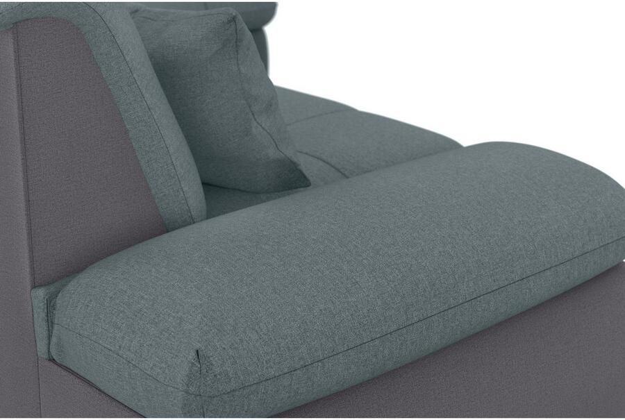 DOMO collection Hoekbank Moric L-vorm XXL-bank Breedte 300cm keuze met bedfunctie en armleuningverstelling donkergroen - Foto 2