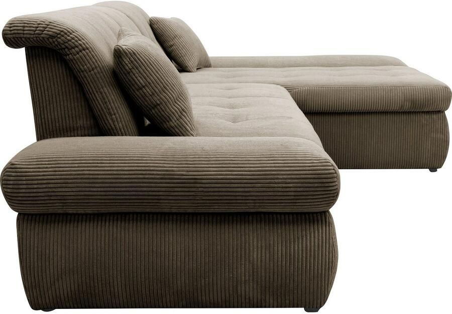 DOMO collection Hoekbank Moric L-vorm XXL-bank Breedte 300cm keuze met bedfunctie en armleuningverstelling donkergroen - Foto 2