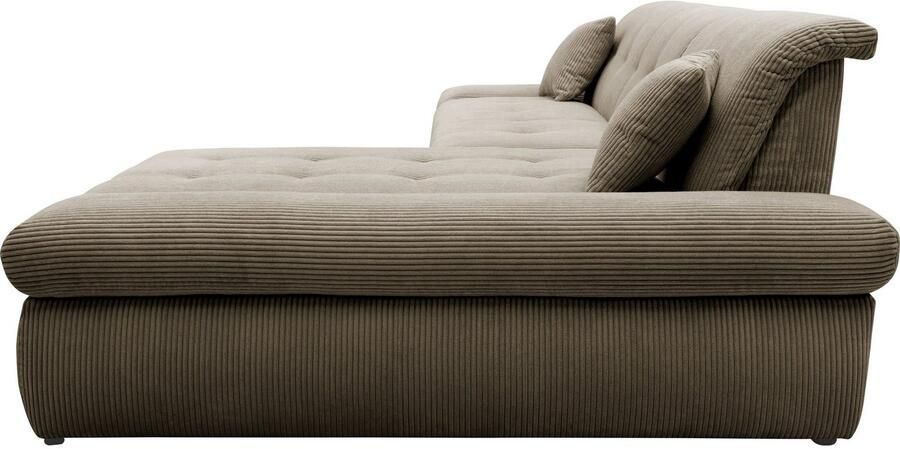 DOMO collection Hoekbank Moric L-vorm XXL-bank Breedte 300cm keuze met bedfunctie en armleuningverstelling donkergroen - Foto 4