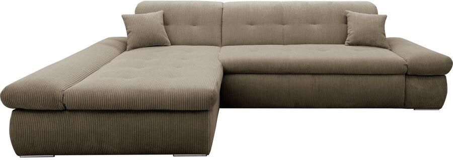 DOMO collection Hoekbank Moric L-vorm XXL-bank Breedte 300cm keuze met bedfunctie en armleuningverstelling donkergroen - Foto 9