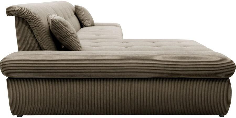 DOMO collection Hoekbank Moric L-vorm XXL-bank Breedte 300cm keuze met bedfunctie en armleuningverstelling donkergroen - Foto 6