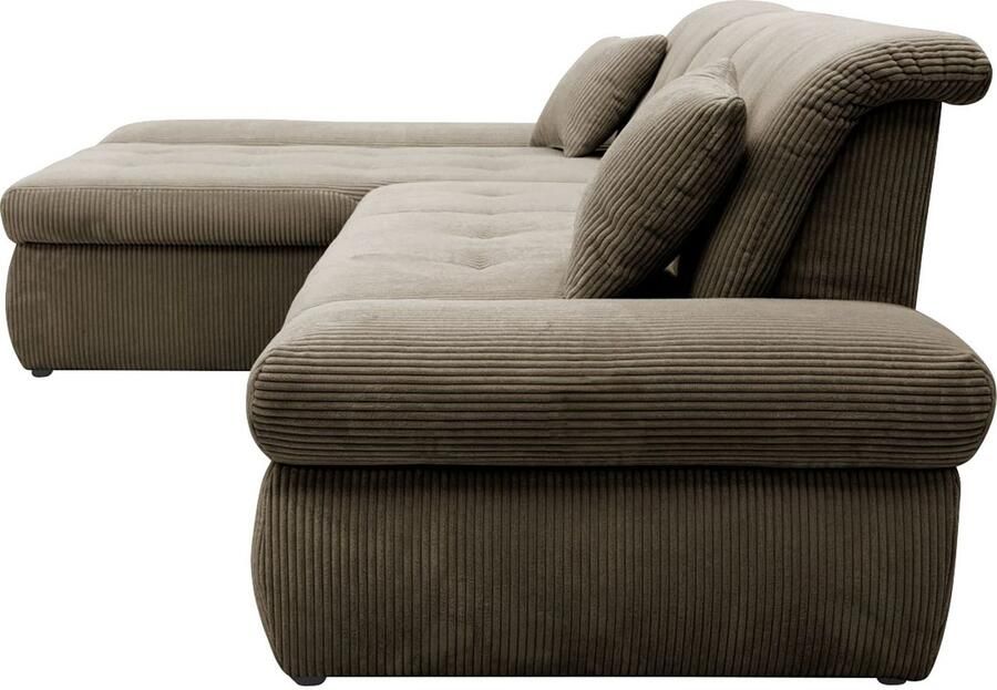 DOMO collection Hoekbank Moric L-vorm XXL-bank Breedte 300cm keuze met bedfunctie en armleuningverstelling donkergroen - Foto 5