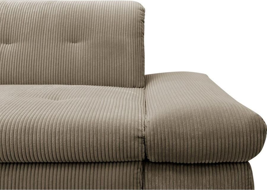 DOMO collection Hoekbank Moric L-vorm XXL-bank Breedte 300cm keuze met bedfunctie en armleuningverstelling donkergroen - Foto 4