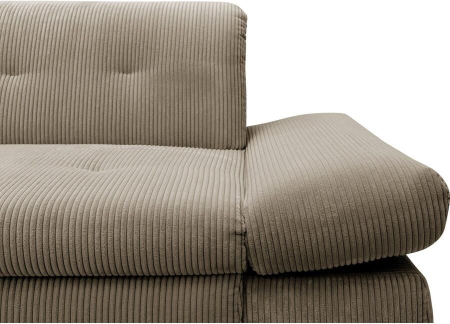 DOMO collection Hoekbank Moric L-vorm XXL-bank Breedte 300cm keuze met bedfunctie en armleuningverstelling donkergroen - Foto 3