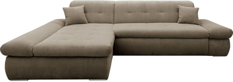 DOMO collection Hoekbank Moric L-vorm XXL-bank Breedte 300cm keuze met bedfunctie en armleuningverstelling donkergroen - Foto 5