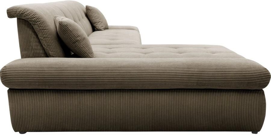 DOMO collection Hoekbank Moric L-vorm XXL-bank Breedte 300cm keuze met bedfunctie en armleuningverstelling donkergroen - Foto 3