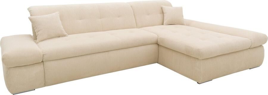 DOMO collection Hoekbank Moric L-vorm XXL-bank Breedte 300cm keuze met bedfunctie en armleuningverstelling donkergroen - Foto 9