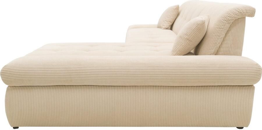 DOMO collection Hoekbank Moric L-vorm XXL-bank Breedte 300cm keuze met bedfunctie en armleuningverstelling donkergroen - Foto 7