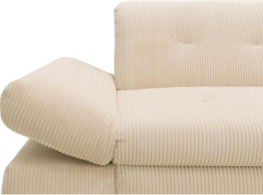 DOMO collection Hoekbank Moric L-vorm XXL-bank Breedte 300cm keuze met bedfunctie en armleuningverstelling donkergroen - Foto 2