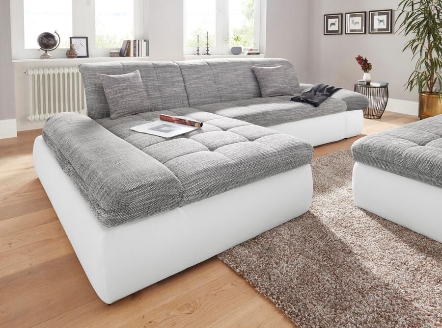 DOMO collection Hoekbank Moric Luxe BxDxH 300x172x80 cm XXL-formaat L-vorm 140kg belasting zitplaats in cord chenille kunstleer - Foto 2