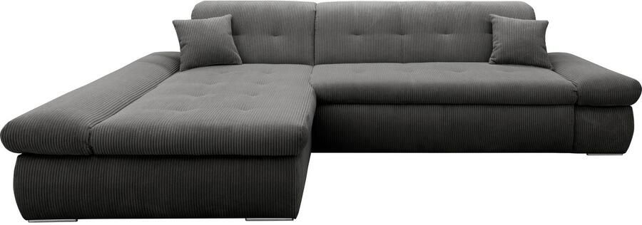 DOMO collection Hoekbank Moric Luxe BxDxH 300x172x80 cm XXL-formaat L-vorm 140kg belasting zitplaats in cord chenille kunstleer - Foto 5