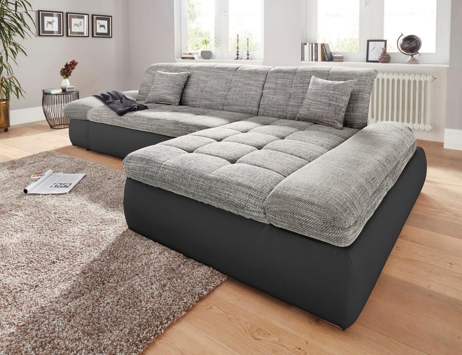 DOMO collection Hoekbank Moric Luxe BxDxH 300x172x80 cm XXL-formaat L-vorm 140kg belasting zitplaats in cord chenille kunstleer - Foto 2