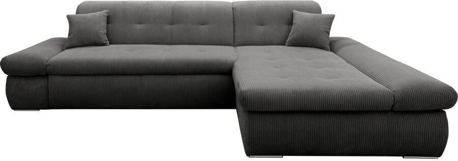 DOMO collection Hoekbank Moric Luxe BxDxH 300x172x80 cm XXL-formaat L-vorm 140kg belasting zitplaats in cord chenille kunstleer - Foto 5