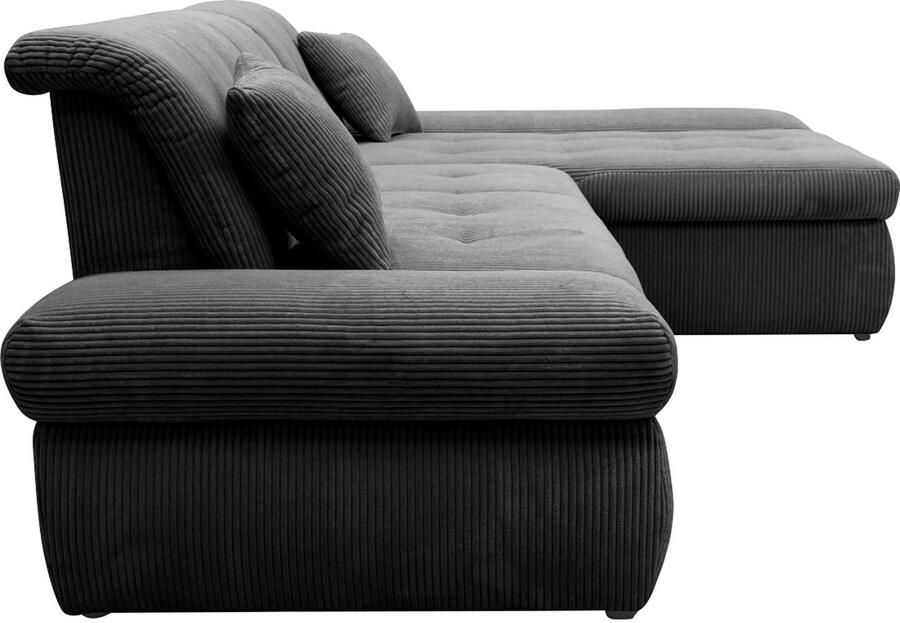 DOMO collection Hoekbank Moric Luxe BxDxH 300x172x80 cm XXL-formaat L-vorm 140kg belasting zitplaats in cord chenille kunstleer - Foto 2