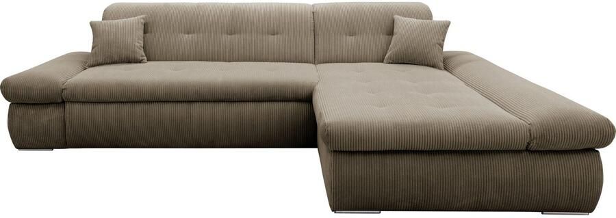 DOMO collection Hoekbank Moric Luxe BxDxH 300x172x80 cm XXL-formaat L-vorm 140kg belasting zitplaats in cord chenille kunstleer - Foto 5