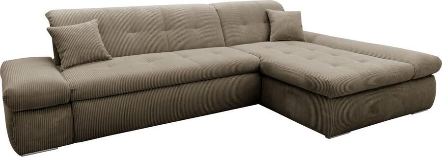 DOMO collection Hoekbank Moric Luxe BxDxH 300x172x80 cm XXL-formaat L-vorm 140kg belasting zitplaats in cord chenille kunstleer - Foto 4