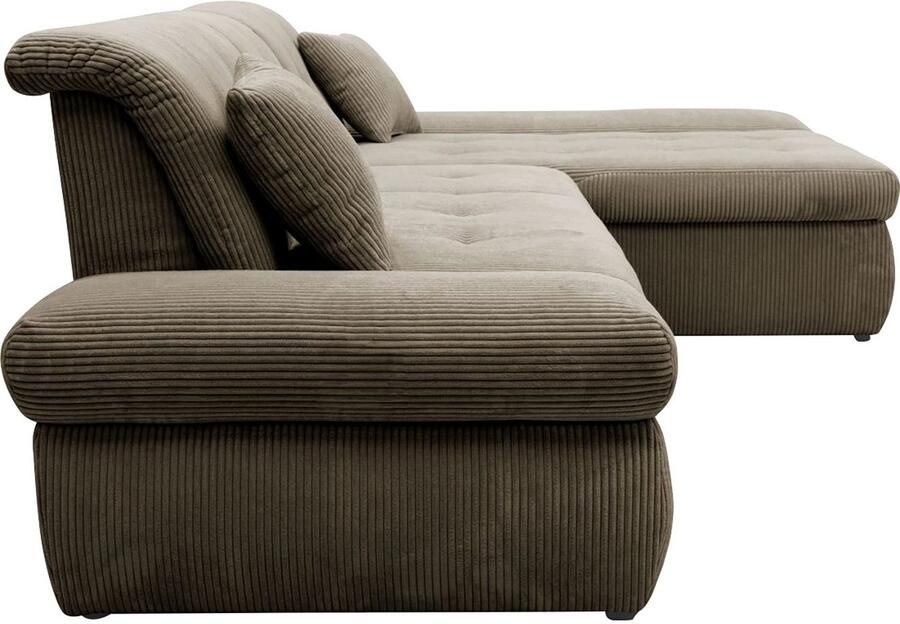 DOMO collection Hoekbank Moric Luxe BxDxH 300x172x80 cm XXL-formaat L-vorm 140kg belasting zitplaats in cord chenille kunstleer - Foto 2