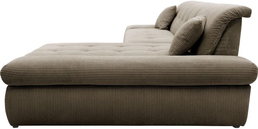 DOMO collection Hoekbank Moric Luxe BxDxH 300x172x80 cm XXL-formaat L-vorm 140kg belasting zitplaats in cord chenille kunstleer - Foto 3