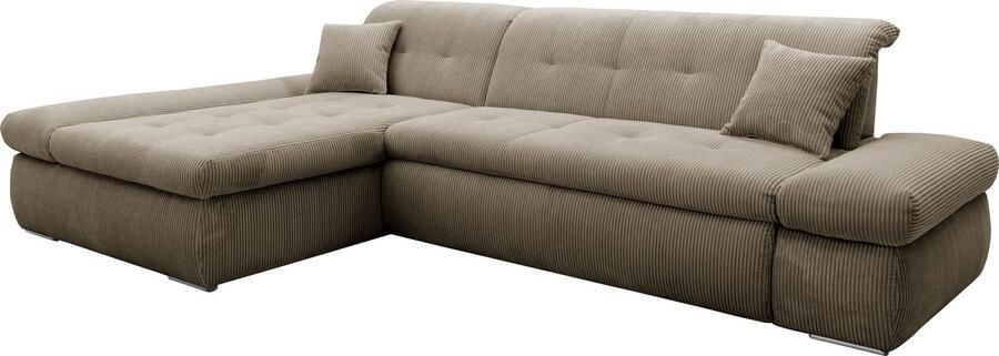 DOMO collection Hoekbank Moric Luxe BxDxH 300x172x80 cm XXL-formaat L-vorm 140kg belasting zitplaats in cord chenille kunstleer - Foto 4