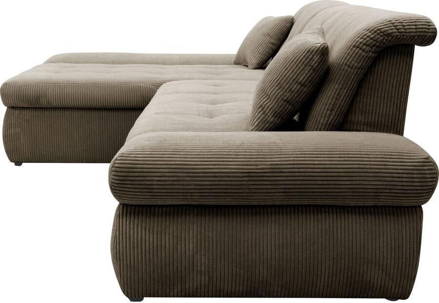 DOMO collection Hoekbank Moric Luxe BxDxH 300x172x80 cm XXL-formaat L-vorm 140kg belasting zitplaats in cord chenille kunstleer - Foto 2