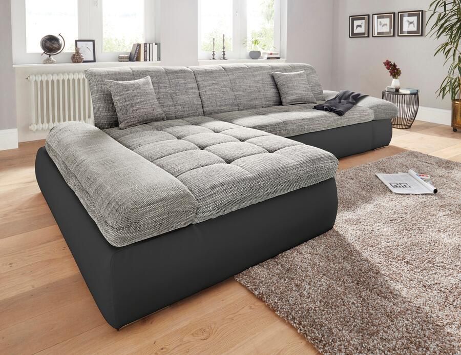 DOMO collection Hoekbank Moric Luxe BxDxH 300x172x80 cm XXL-formaat L-vorm 140kg belasting zitplaats in cord chenille kunstleer - Foto 2