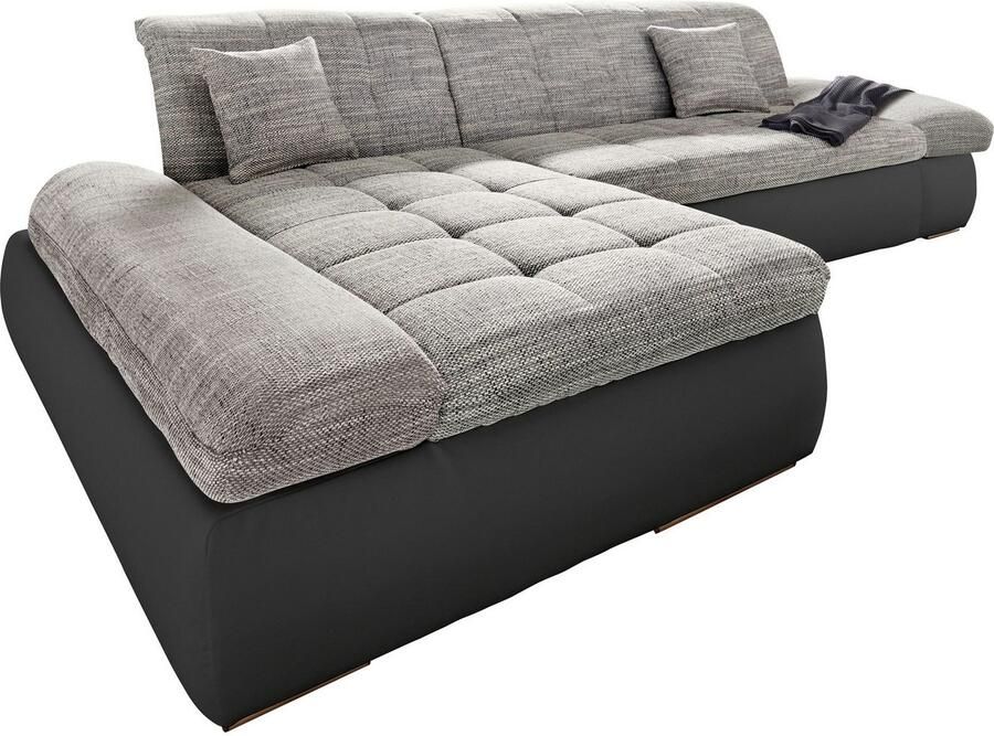 DOMO collection Hoekbank Moric Luxe BxDxH 300x172x80 cm XXL-formaat L-vorm 140kg belasting zitplaats in cord chenille kunstleer