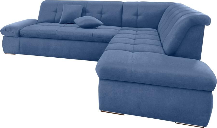 DOMO collection Hoekbank Moric Luxus incl. sierkussen BxDxH: 273x216x80 cm XXL L-vorm tot 140kg per zitplaats belastbaar ottomaanse afsluiting