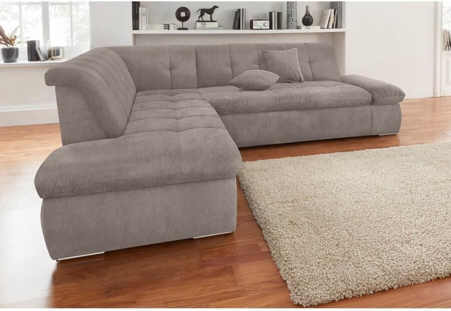 DOMO collection Hoekbank Moric Luxus incl. sierkussen BxDxH: 273x216x80 cm XXL L-vorm tot 140kg per zitplaats belastbaar ottomaanse afsluiting - Foto 3