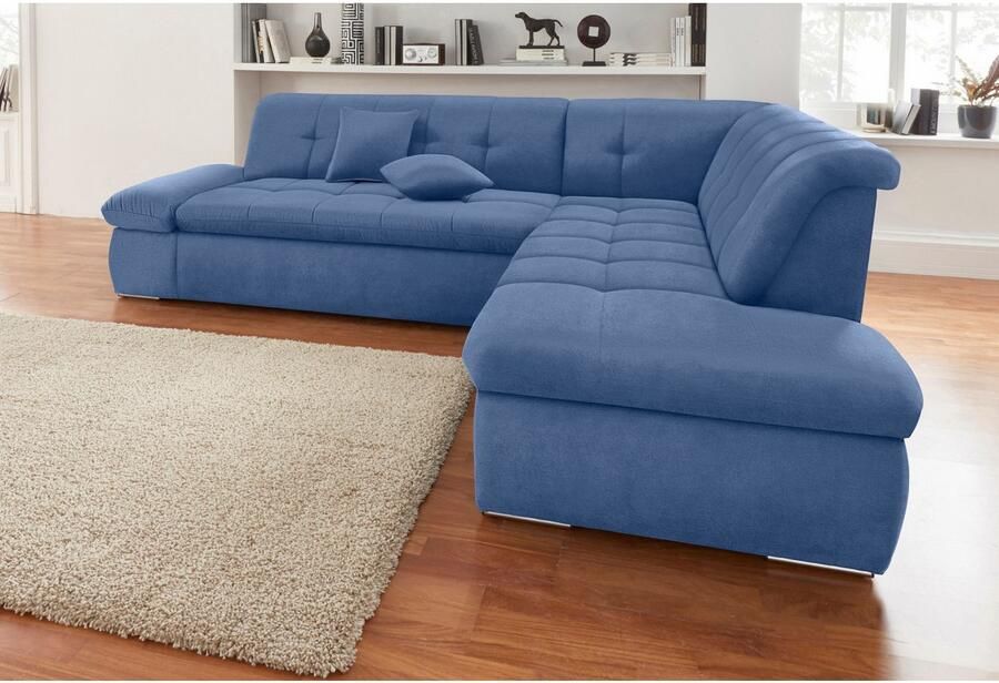 DOMO collection Hoekbank Moric Luxus incl. sierkussen BxDxH: 273x216x80 cm XXL L-vorm tot 140kg per zitplaats belastbaar ottomaanse afsluiting - Foto 3