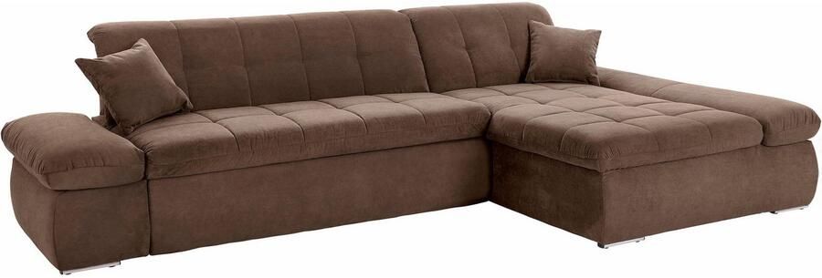 DOMO collection Hoekbank NMoric XXL B D H: 300 172 80cm L-vorm naar keuze met slaapfunctie en verstelbare armleuning