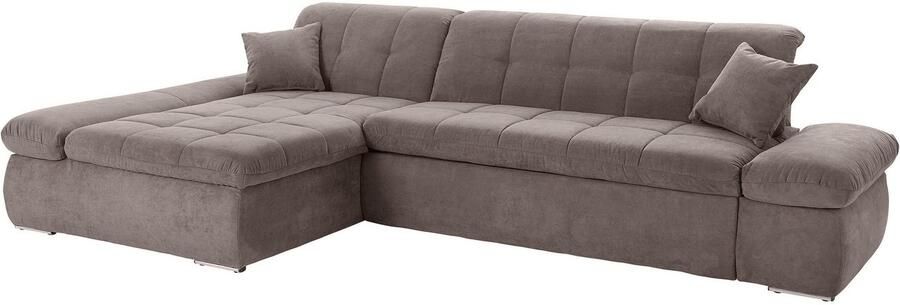 DOMO collection Hoekbank NMoric XXL B D H: 300 172 80cm L-vorm naar keuze met slaapfunctie en verstelbare armleuning