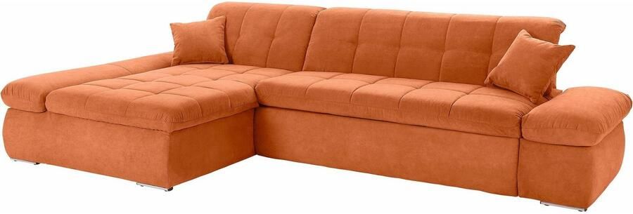 DOMO collection Hoekbank NMoric XXL B D H: 300 172 80cm L-vorm naar keuze met slaapfunctie en verstelbare armleuning