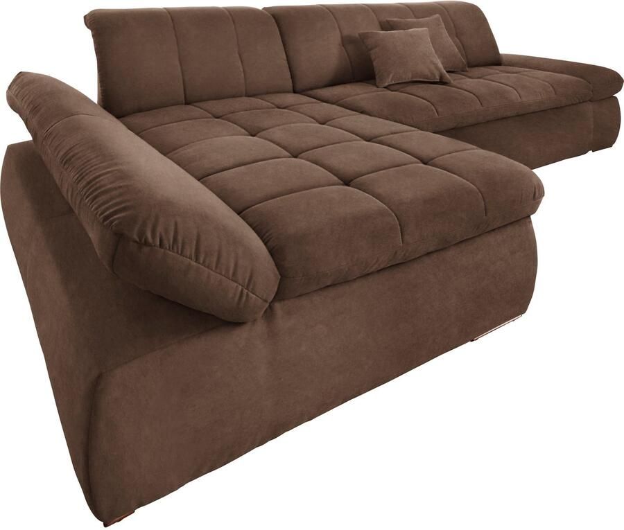 DOMO collection Hoekbank NMoric XXL B D H: 300 172 80cm L-vorm naar keuze met slaapfunctie en verstelbare armleuning