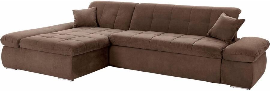 DOMO collection Hoekbank NMoric XXL B D H: 300 172 80cm L-vorm naar keuze met slaapfunctie en verstelbare armleuning