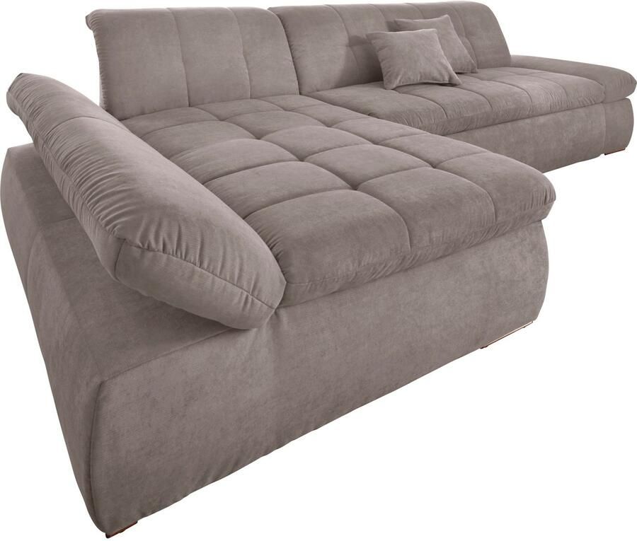 DOMO collection Hoekbank NMoric XXL B D H: 300 172 80cm L-vorm naar keuze met slaapfunctie en verstelbare armleuning