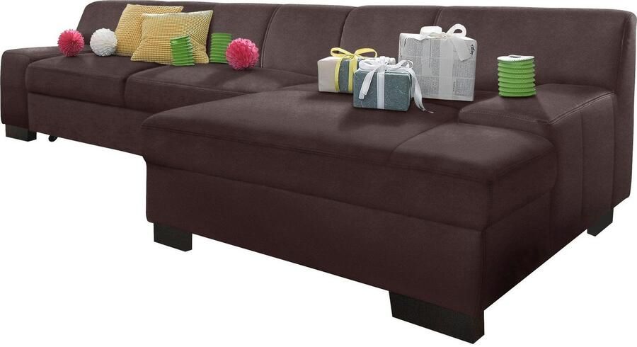 DOMO collection Hoekbank Norma elegant en modern met platte armleuningen L-vorm