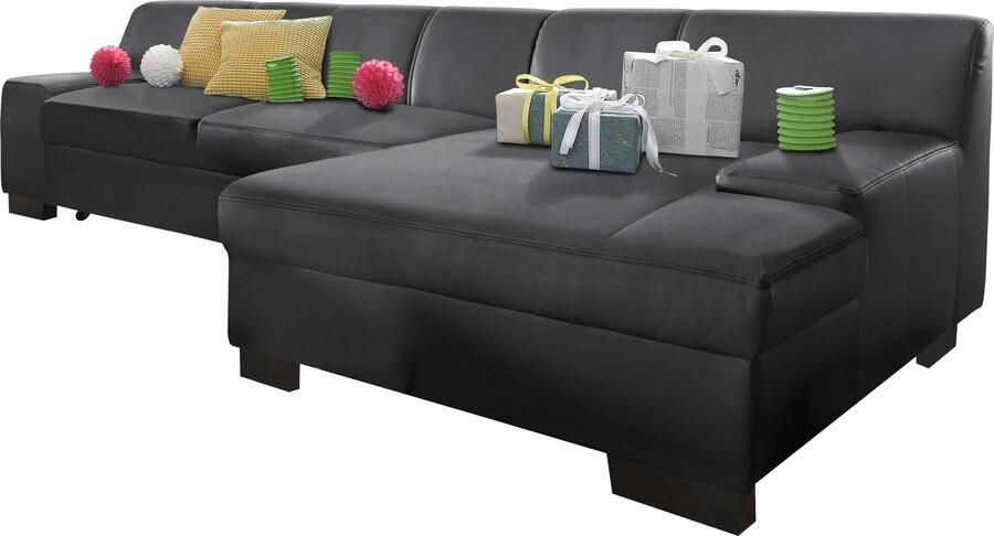DOMO collection Hoekbank Norma elegant en modern met platte armleuningen L-vorm