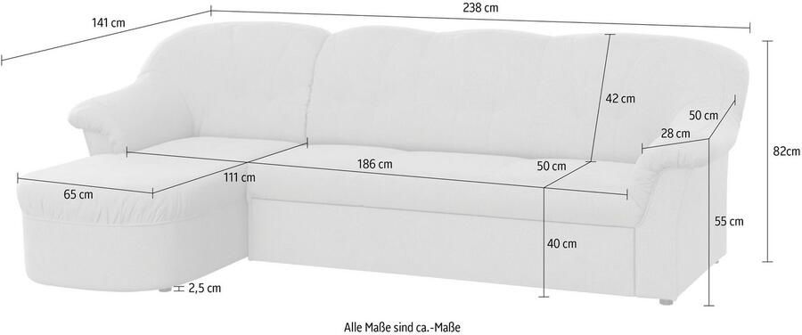DOMO collection Hoekbank Pegnitz elegante rugstepping compacte afmetingen 238 141cm L-vorm - Foto 7