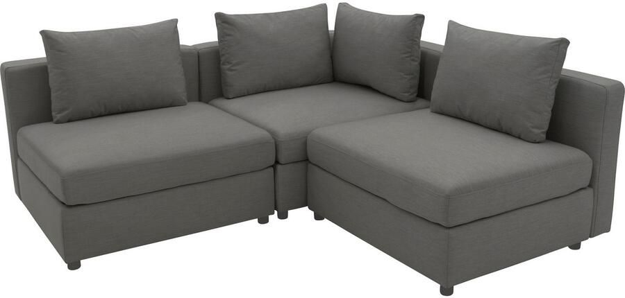 DOMO collection Hoekbank Solskin individueel uitbreidbaar combineerbaar L-vorm met losse kussens. rug- en zijpanelen als steeksysteem. - Foto 3