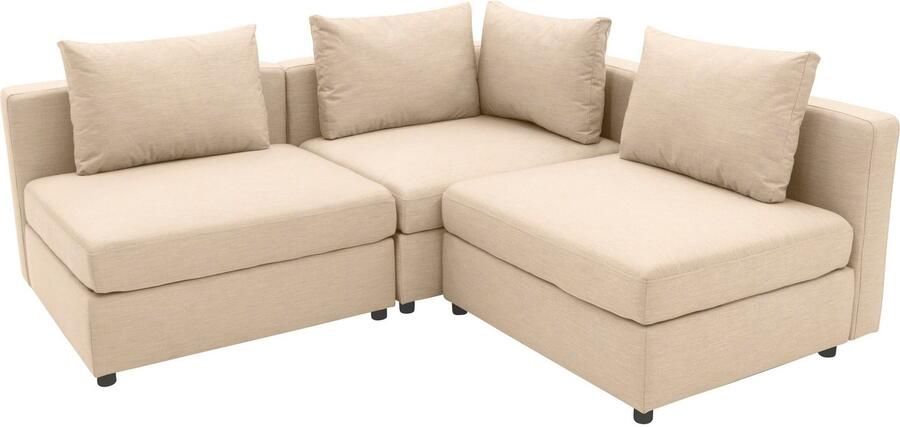 DOMO collection Hoekbank Solskin individueel uitbreidbaar combineerbaar L-vorm met losse kussens. rug- en zijpanelen als steeksysteem. - Foto 3