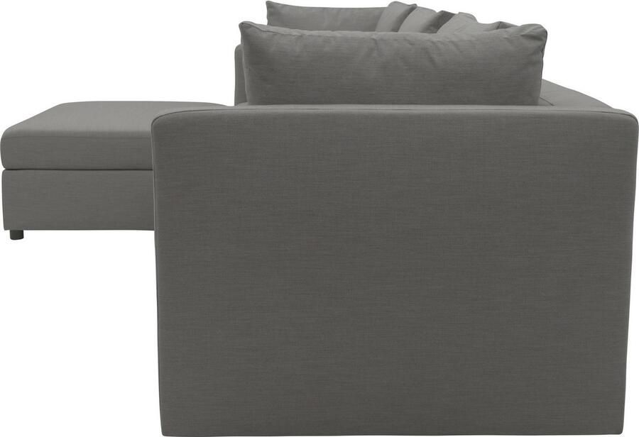 DOMO collection Hoekbank Solskin individueel uitbreidbaar combineerbaar L-vorm met losse kussens. rug- en zijpanelen als steeksysteem.