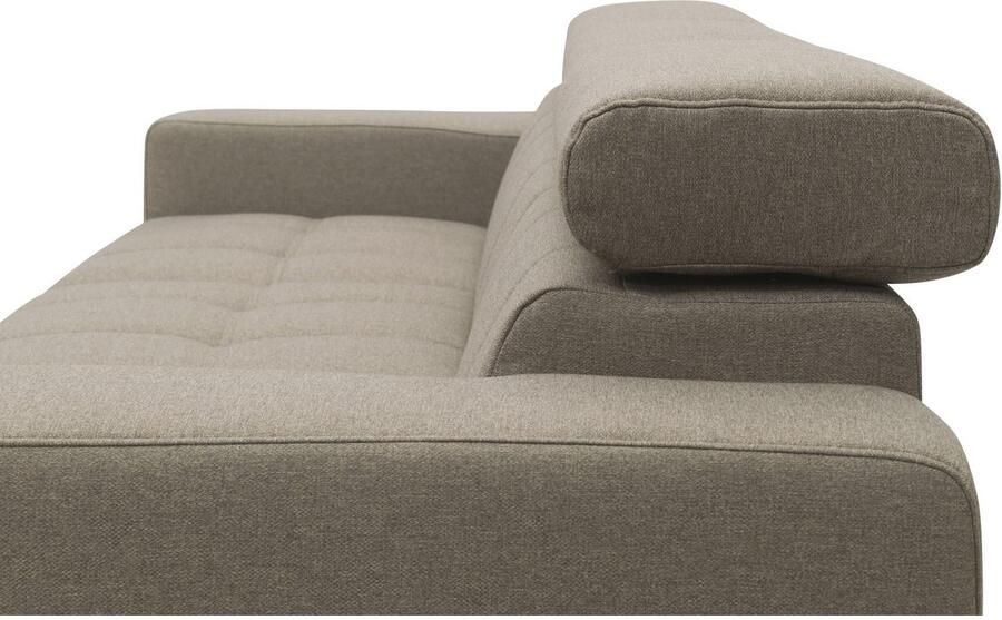 DOMO collection Hoekbank Trento L-vorm met sledevoet of enkele voet naar keuze met verstelbare hoofdsteun récamier links rechts bestelbaar - Foto 9