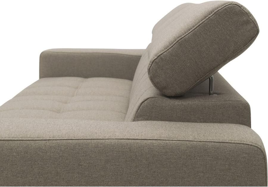 DOMO collection Hoekbank Trento L-vorm met sledevoet of enkele voet naar keuze met verstelbare hoofdsteun récamier links rechts bestelbaar - Foto 6