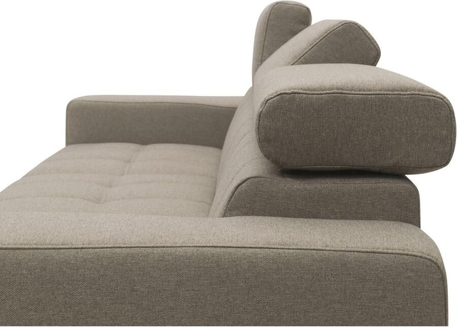 DOMO collection Hoekbank Trento L-vorm met sledevoet of enkele voet naar keuze met verstelbare hoofdsteun récamier links rechts bestelbaar - Foto 4