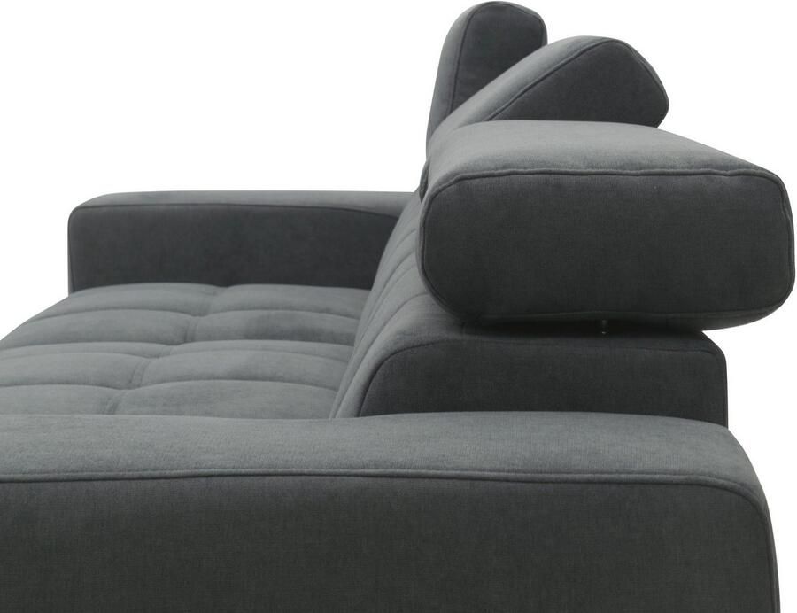 DOMO collection Hoekbank Trento L-vorm met sledevoet of enkele voet naar keuze met verstelbare hoofdsteun récamier links rechts bestelbaar - Foto 3