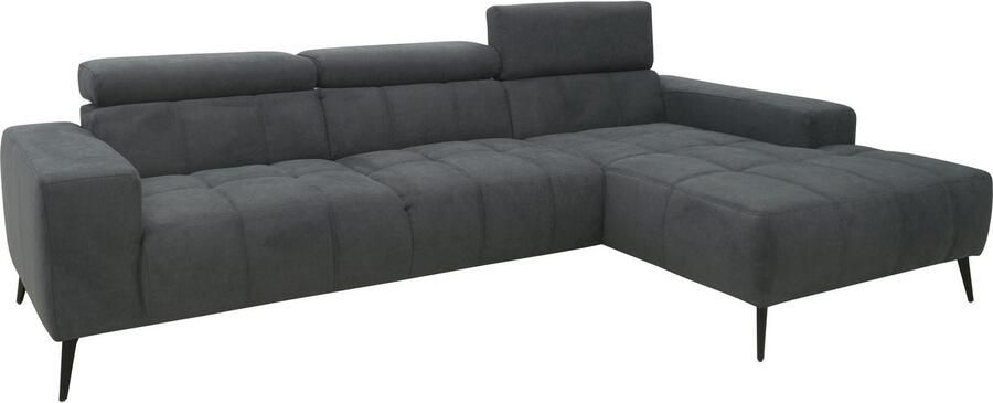 DOMO collection Hoekbank Trento L-vorm met sledevoet of enkele voet naar keuze met verstelbare hoofdsteun récamier links rechts bestelbaar - Foto 10