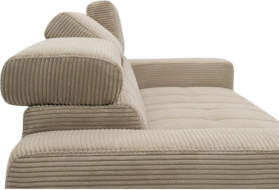 DOMO collection Hoekbank Trento L-vorm met sledevoet of enkele voet naar keuze met verstelbare hoofdsteun récamier links rechts bestelbaar - Foto 5