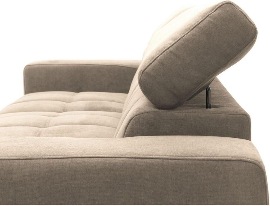 DOMO collection Hoekbank Trento L-vorm met sledevoet of enkele voet naar keuze met verstelbare hoofdsteun récamier links rechts bestelbaar - Foto 4